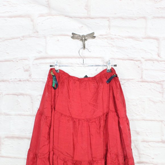 Boden Multicolor 100% Silk Elastic Waist Lined Maxi Skirt Size 20 - Picture 8 of 10